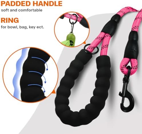Taglory Rope Dog Leash for Medium Large Dogs, 6 FT Padded Handle - Image 4