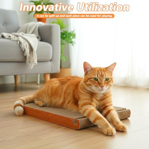 3-Sided Vertical Cat Scratching Post, Cat Scratcher Foldable, Triangle Cats - Image 6