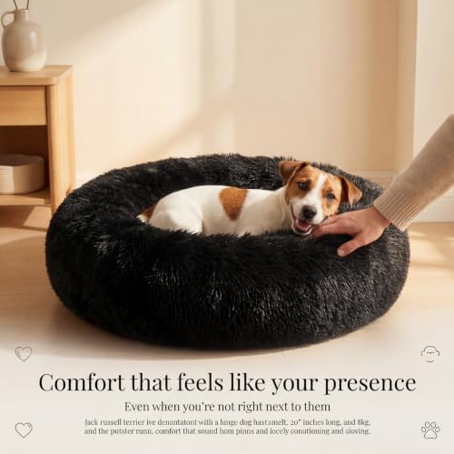 nononfish Cozy Donut Dog Bed, Soft Calming Bed - Image 2