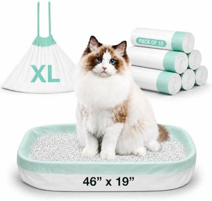 15 Count Extra Large Litter Box Liners, 46x19 Inches – Extra Thick by Unknown