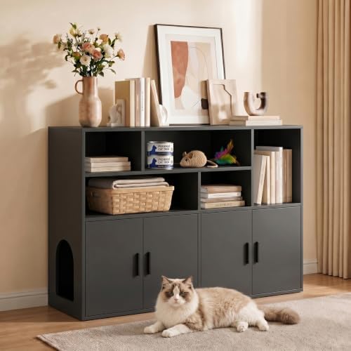 amunrbrek Double Cat Litter Box Enclosure by Amunrbrek
