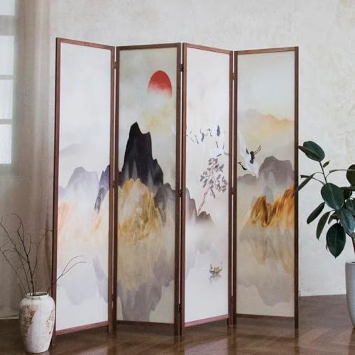 4 Panel Room Divider, 5.6 ft Tall Blackout Folding Privacy Screen - Image 5