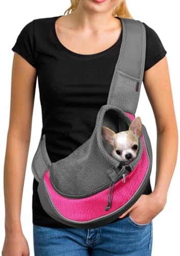 YUDODO Pet Sling Carrier for 5-9 lbs Small Dogs Cat Puppy Crossbody Carrier by YUDODO