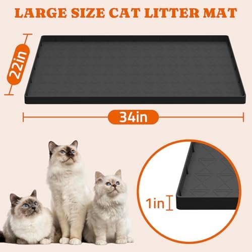 Pawtners Silicone Cat Litter Mat 34 x 22 in, 2 Pack - Image 4