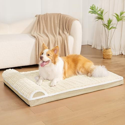 Orthopedic Large Dog Bed Pillow Pet Sofa Bed 48''X30'' Ivory - Image 2