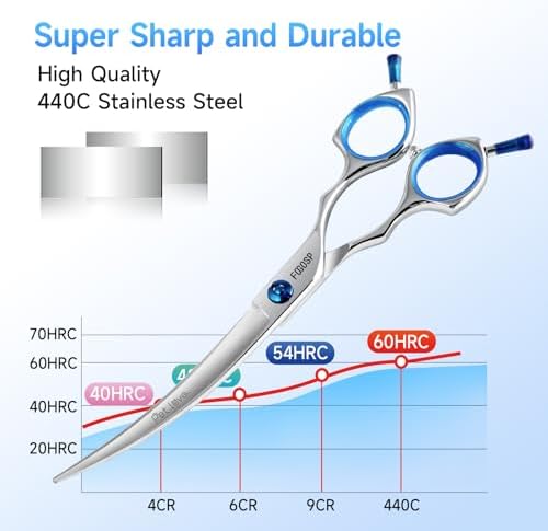 Curved Dog Grooming Scissors 7 in Curve Shears - Image 4