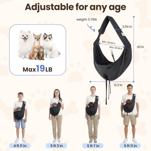 Dog Sling Carrier for Small Dogs & Cats, Pet Carrier Sling Bag - Image 2