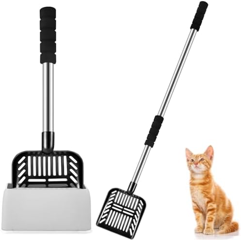 32 Inch Cat Litter Scooper Metal Long Handle Cat Litter Scoop by Hortsun