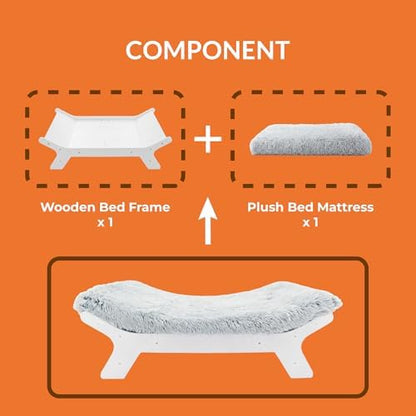 Muihood Elevated Wood Dog Bed Frame Mat Set - Image 6