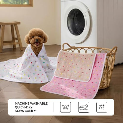 LINENLUX Dog Blankets 3-Pack, Super Soft Fluffy Fleece Pet Throw Warm - Image 4