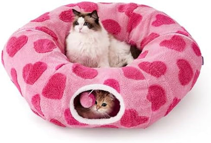 Lesure Donut Cute Jacquard Cat Tunnel Bed Kitten Toys by Lesure