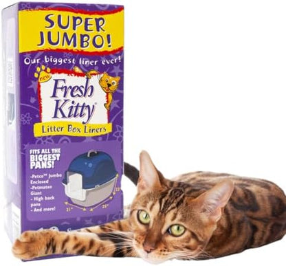 10 Count Fresh Kitty Litter Box Liners Super Thick, Easy Clean Up Jumbo by RoyalPetIncorporated