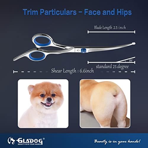 Dog Grooming Scissors Kit with Safety Round Tips, GLADOG Professional 6 in 1 - Image 4