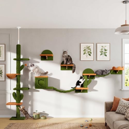 Cactus Floor-to-Ceiling Cat Tree, Adjustable Height - Image 4