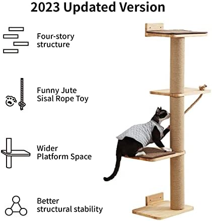 FUKUMARU Cat Scratching Activity Tree Wall Mounted - Image 4