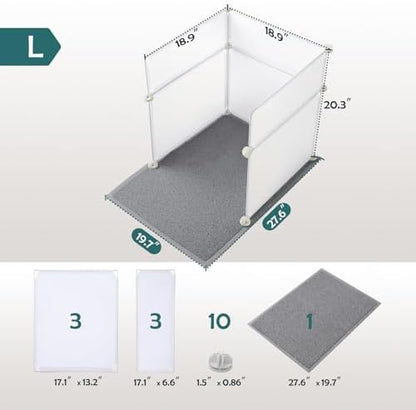 MEEXPAWS Cat Litter Box Enclosure, Splash Guard High Walls - Image 3