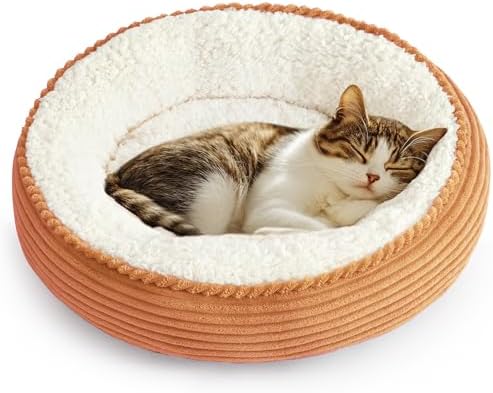 Love's cabin Round Donut Cat and Dog Cushion Bed, 20in Pet Bed by Lovescabin