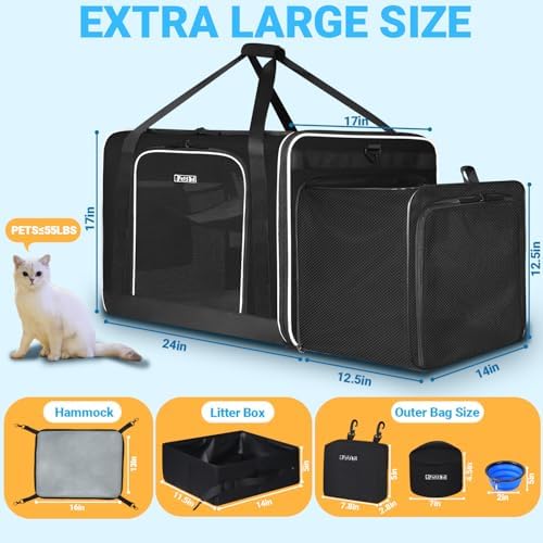 Petskd Side Expandable Extra Large Cat Carrier - Image 4