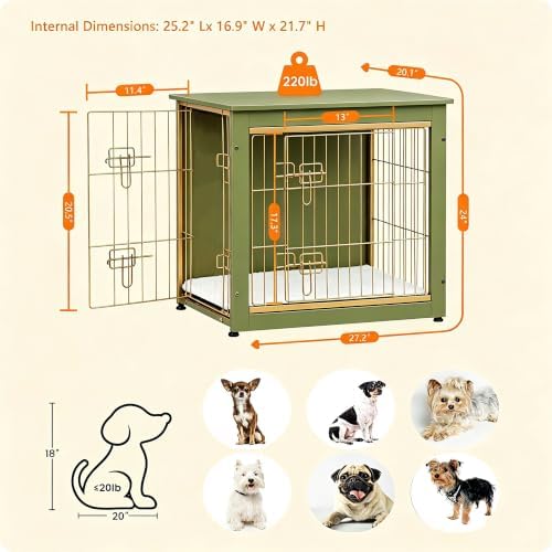 27" Dog Crate Furniture, Dog Kennel Indoor, - Image 5