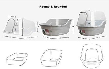 Petphabet Jumbo Hooded Cat Litter Box, Extra Large Gray - Image 4