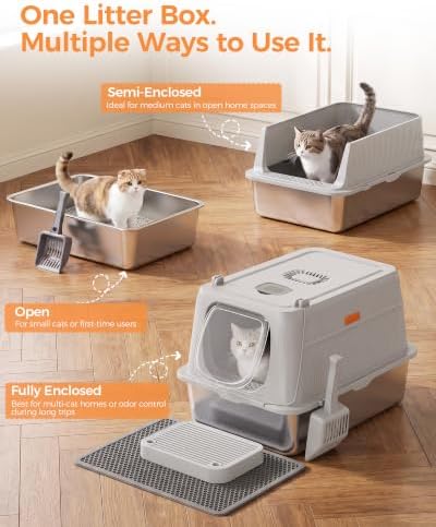 GTPLAYER XL Stainless Steel Cat Litter Box - Image 7
