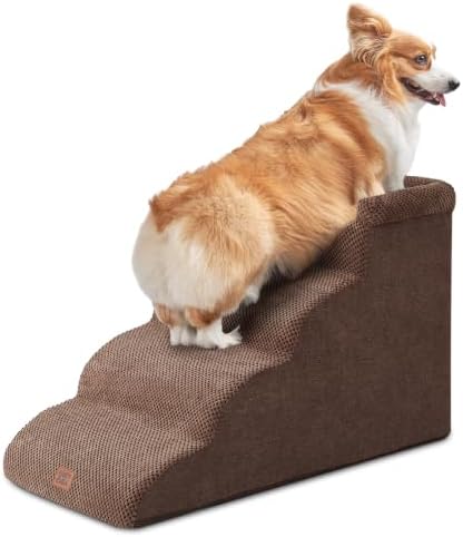 EHEYCIGA 4-Step Curved Dog Stairs by EHEYCIGA