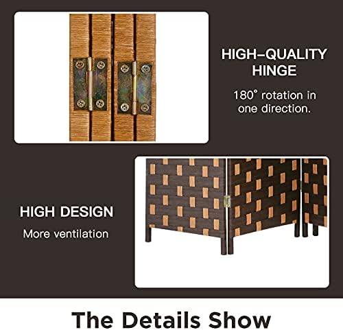 FDW 4-Panel Folding Room Divider | 6ft, CM | Light & Portable - Image 3