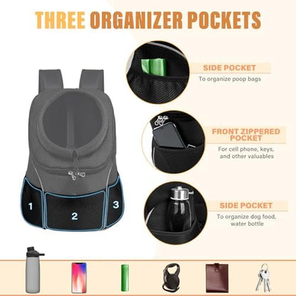 YUDODO Dog Front Carrier Backpack, Adjustable Breathable Dog Backpack - Image 4