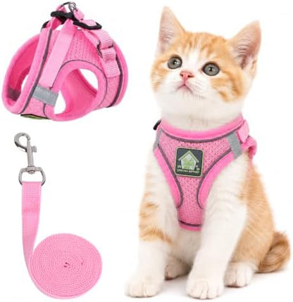 Cat Vest Harness and Leash Set, Escape Proof Kitten Harness Pink XS by NCMAMA