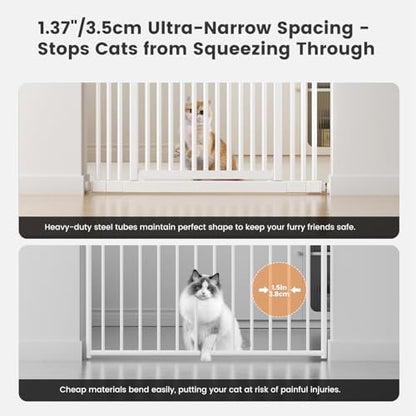 Extra Tall Cat Gate 51"-87" Height Adjustable Pressure Mounted 4 Extensions - Image 5