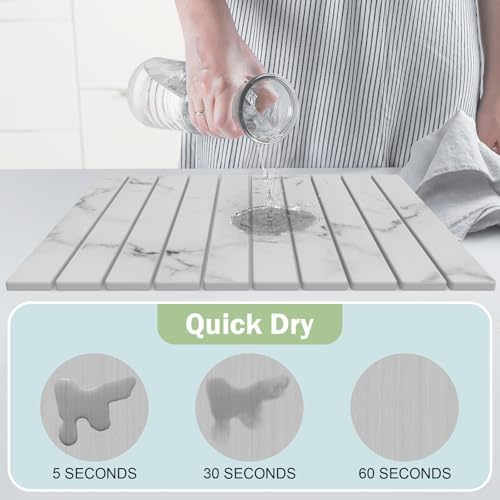 Stone Dish Drying Mat for Kitchen Counter, Versatile Stone Drying Mats for Cups - Image 2