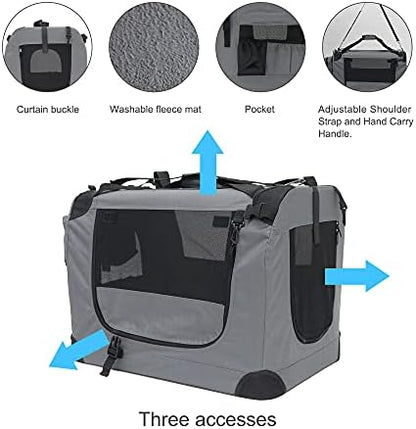 Prutapet Large Cat Carrier 24"x16.5"x16.5" Portable Dog Crate - Image 4