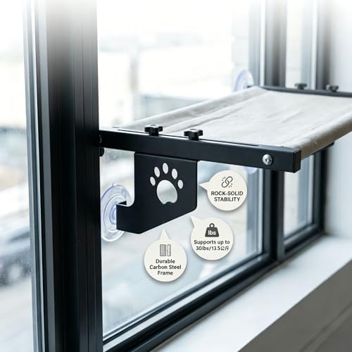NFMOD 2-in-1 Suction & Hook Cat Window Perch Metal Hammock - Image 6