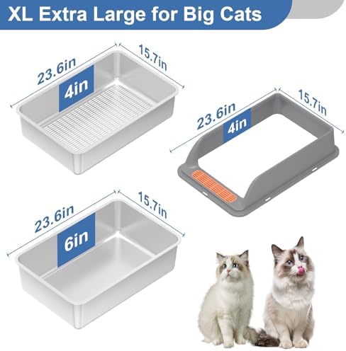 2PACK Stainless Steel Sifting Litter Box - Image 5