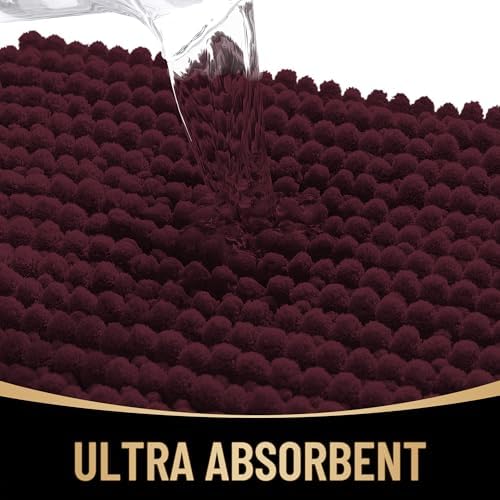 OLANLY Thick Chenille Absorbent Bathroom Rugs Mat 30x20 - Image 3