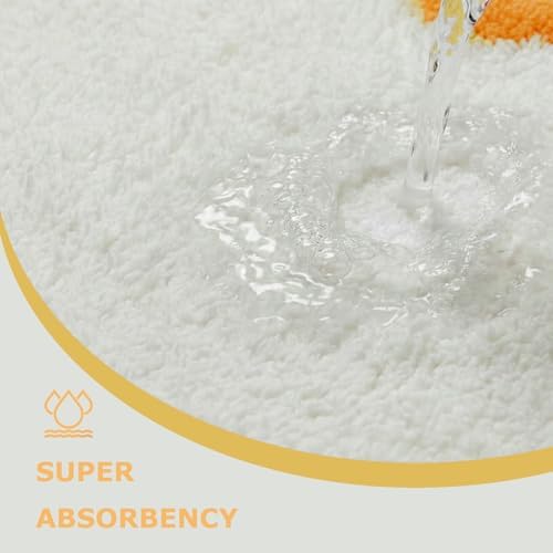 Yellow U Shaped Toilet Mat for Bathroom Floor Bath Mat Non Slip Washable Water - Image 4