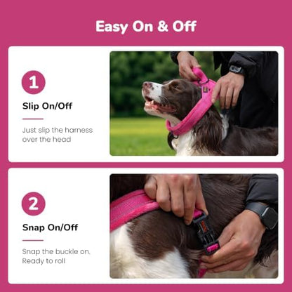 Didog No Pull Dog Harness for Small Dogs, Soft Flannel Padded, Hot Pink - Image 3
