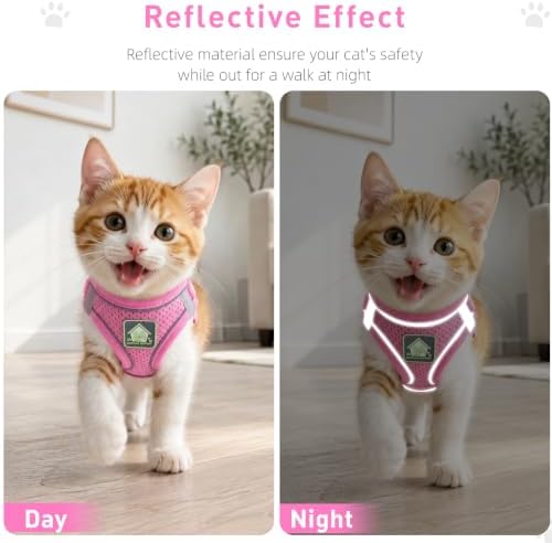 Cat Vest Harness and Leash Set, Escape Proof Kitten Harness Pink XS - Image 5