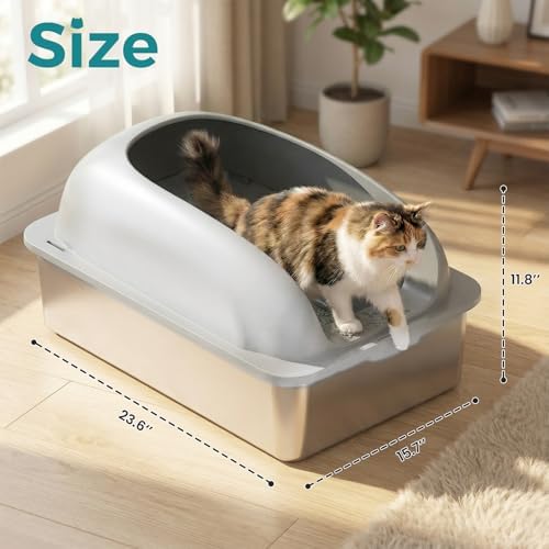 OLIXIS Stainless Steel Large Cat Litter Box - Image 5