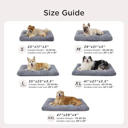 Bedsure XL WashableDog Bed for Crate, Soft Bubble Fleece, Extra Large 41" - Image 6