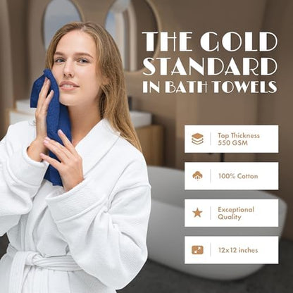 Wealuxe Navy Blue Washcloths - Image 2