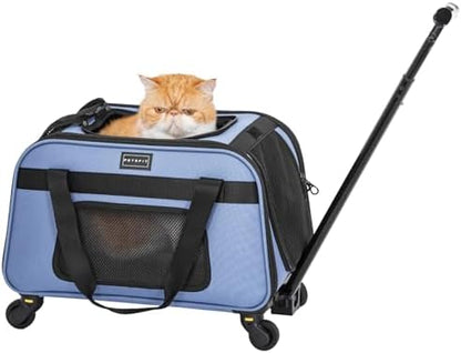 Petsfit Cat Carrier with Wheels, Removable Spinner Wheels by Petsfit