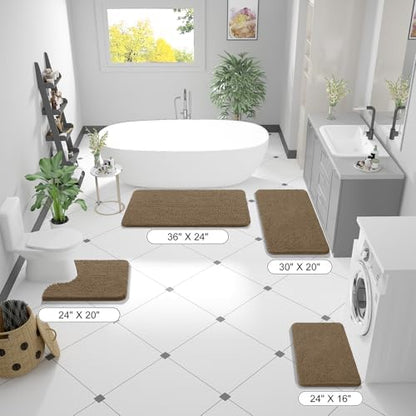 OLANLY Large Bathroom Rugs 70x46, Extra Soft Absorbent Chenille Bath Rugs - Image 2