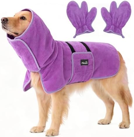 Mihachi Dog Bathrobe Towel Wrap Fast Drying by Mihachi