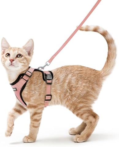 rabbitgoo Cat Harness and Leash Set, Escape Proof Vest, Light Salmon Pink by rabbitgoo