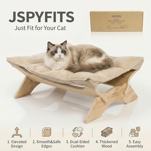 JSPYFITS Elevated Cat Bed Hammock, Raised Cat Bed - Image 3
