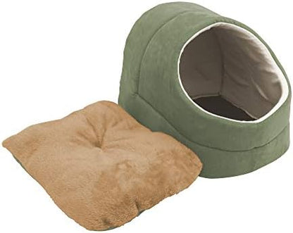 Self Warming Burrow Cat Bed, Washable Pet Hideway House - Image 6