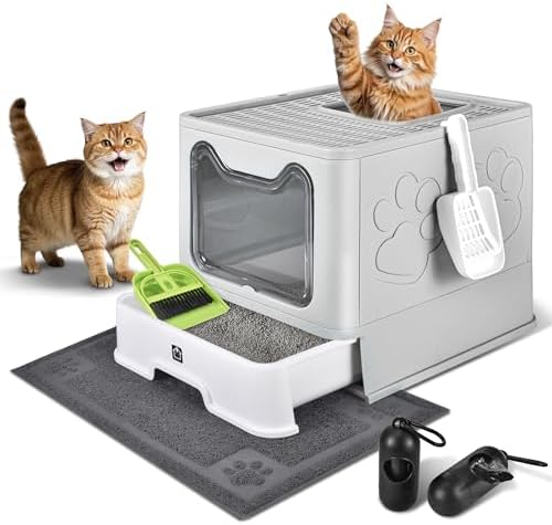 Covered Cat Litter Box, Extra Large Drawer Design by HOMAGICO