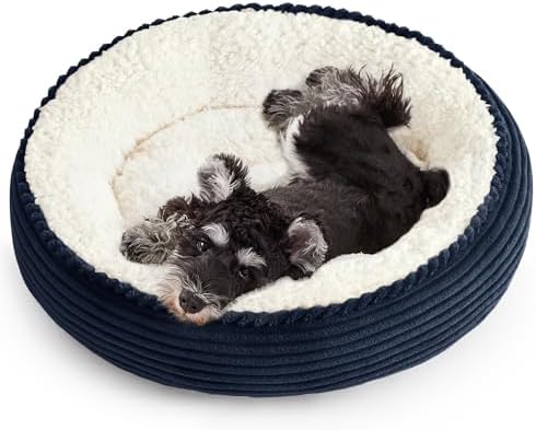 Love's cabin Round Donut Cat and Dog Cushion Bed, 24in Pet Bed by Lovescabin