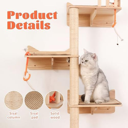 Wall Mounted Cat Tree, Cat Wall Shelves - Image 4
